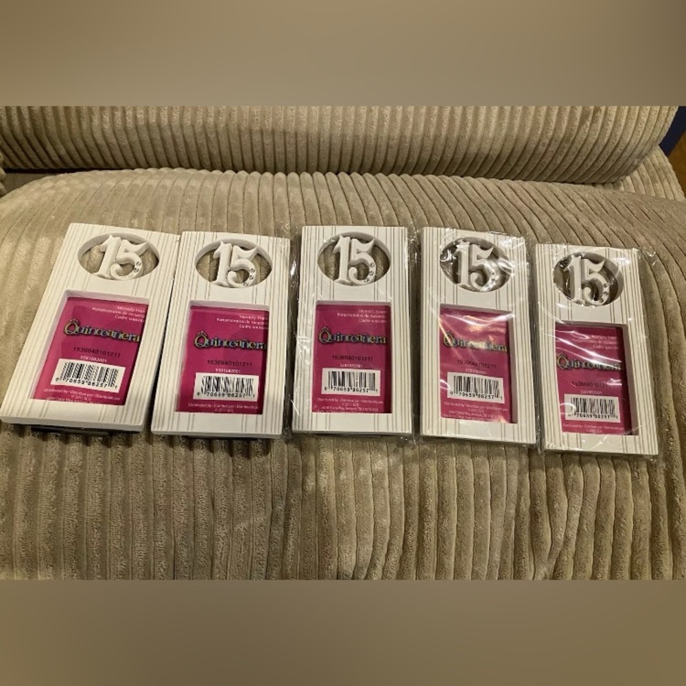 Lot Of 5 15th Birthday Picture Frames Quinceanera New White Discontinued See Des